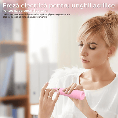 Freză unghii wireless, 18.000 RPM, 3 viteze, mov