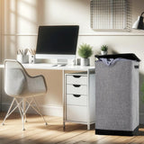 Coș de Rufe Pliabil cu Capac și Sac Detasabil, 100 L, cu Mânere, 76 x 41.5 x 31.5 cm, Material Textil, Gri