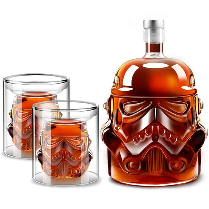 Set Decantor Whiskey Star Wars cu 2 Pahare de 150 ml, Pietre de Răcire, 750 ml, Transparent