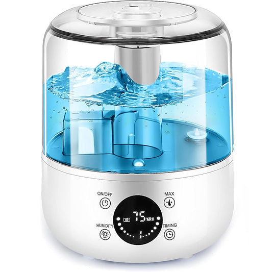 Umidificator cu Difuzor Aromaterapie și LED-uri, Rezervor 3L, 280 ml/h, 3 Moduri, Oprire Automată, Alb