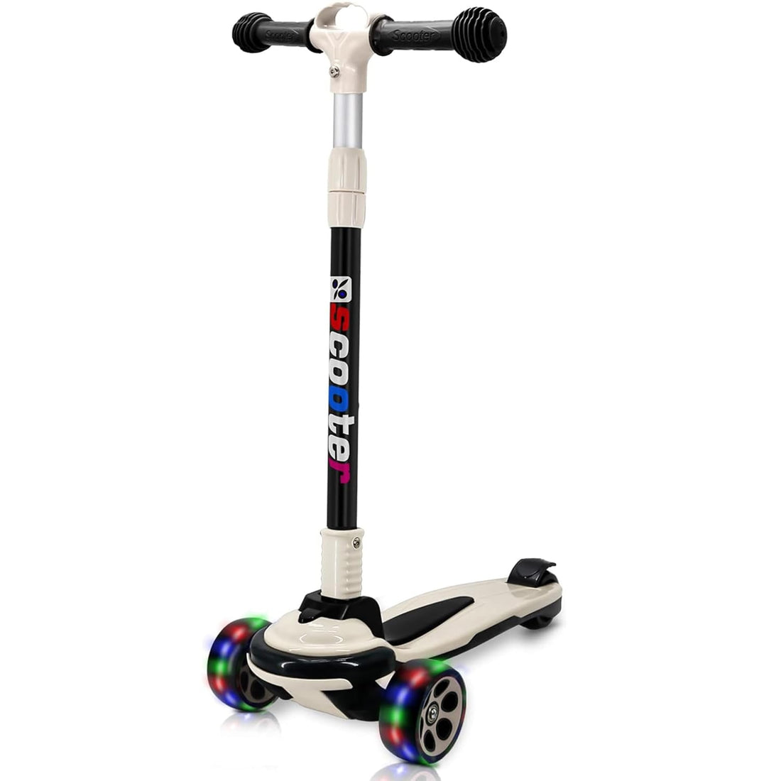 Trotinetă Copii cu Roți Luminoase, 5+ Ani, 150 kg, Alb