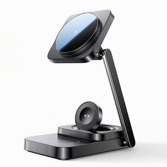 Încărcător Wireless 3 în 1 Pliabil, Reglabil, pentru Apple, Magsafe, 20W, Negru