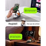 Încărcător Wireless 3 în 1 Pliabil, Reglabil, pentru Apple, Magsafe, 20W, Negru