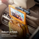 Suport auto pentru tabletă și telefon, 4.7-11 inch, cu braț extensibil și rotație 360°, ideal pentru copii și adulți, Negru.