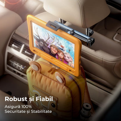 Suport auto pentru tabletă și telefon, 4.7-11 inch, cu braț extensibil și rotație 360°, ideal pentru copii și adulți, Negru.
