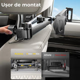 Suport auto pentru tabletă și telefon, 4.7-11 inch, cu braț extensibil și rotație 360°, ideal pentru copii și adulți, Negru.