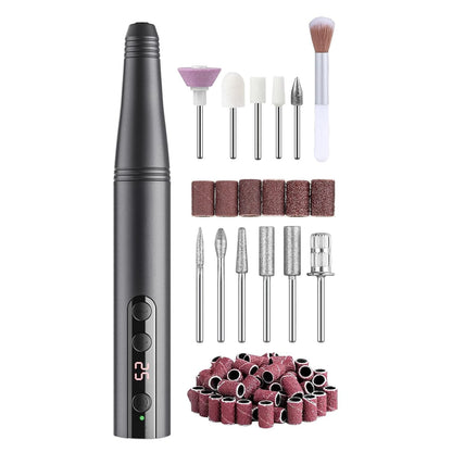 Freză unghii wireless, 11 biți, 25.000 RPM, 25 trepte, gri