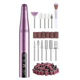 Freză unghii wireless, 11 biți, 25.000 RPM, 25 trepte, mov