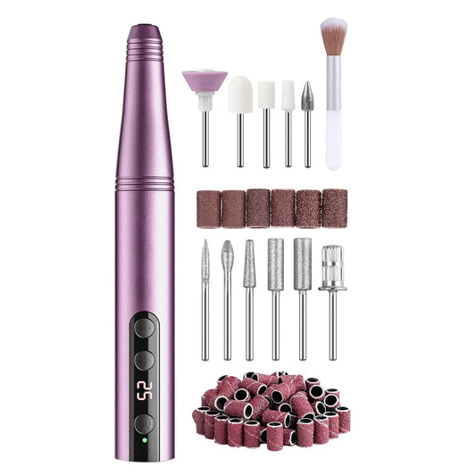 Freză unghii wireless, 11 biți, 25.000 RPM, 25 trepte, mov