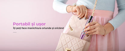 Freză unghii wireless, 11 biți, 25.000 RPM, 25 trepte, mov