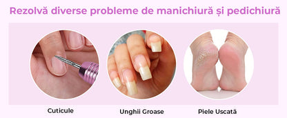 Freză unghii wireless, 11 biți, 25.000 RPM, 25 trepte, mov