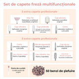 Freză unghii wireless, 11 biți, 25.000 RPM, 25 trepte, auriu