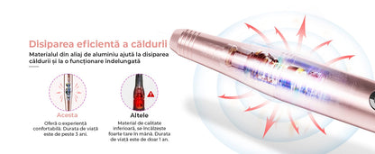 Freză unghii wireless, 11 biți, 25.000 RPM, 25 trepte, auriu