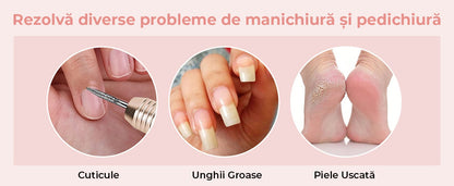 Freză unghii wireless, 11 biți, 25.000 RPM, 25 trepte, auriu