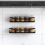 Raft pentru Duș și Organizator de Baie, Set de 2 Rafturi cu Prindere Adezivă, Ideal pentru Depozitare în Bucătărie și Baie, Negru