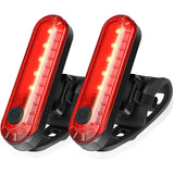 Set 2 Lumini LED Spate Bicicletă, Încărcare USB, 4 Moduri, Impermeabile IPX4, Negru