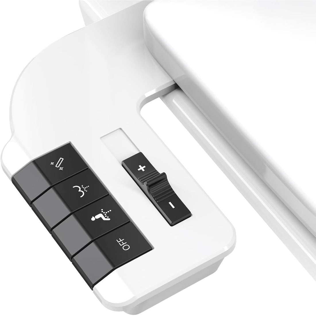 Bideu pentru Toaletă Ultra-Slim Non-Electric cu Auto-Curățare, Control de Presiune, Duze Duble pentru Igienă Personală, Apă Rece, Alb