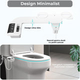 Bideu pentru Toaletă Ultra-Slim Non-Electric cu Auto-Curățare, Control de Presiune, Duze Duble pentru Igienă Personală, Apă Rece, Alb