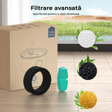 Dispenser automat apă 3.2 L pentru pisici și câini, oțel inoxidabil 304, model rotund, cu fereastră pentru nivelul apei, filtrare multiplă, ultra-silențios, argintiu