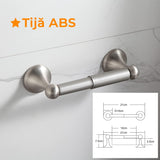 Set accesorii pentru baie, 4 piese, montare pe perete, bară extensibilă pentru prosoape, suport pentru hârtie igienică, inele pentru prosop, cârlig pentru halat, nichelat satinat