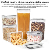 Set 15 Recipiente pentru Bucătărie, Stocare Alimente, Închidere Ermetică, Fără BPA, cu 24 Etichete Reutilizabile și Marker, Transparent