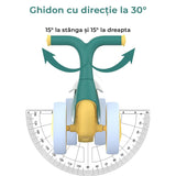 Bicicleta fara pedale pentru copii, 4 roti, usoara, roti silentioase, sa ergonomica, dezvoltare echilibru si coordonare, 10-36 luni, Verde