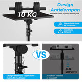 Trepied pentru proiector sau laptop, reglabil 58.5 cm - 118 cm, multifunctional, cu suport pentru telefon, portabil si stabil, Negru