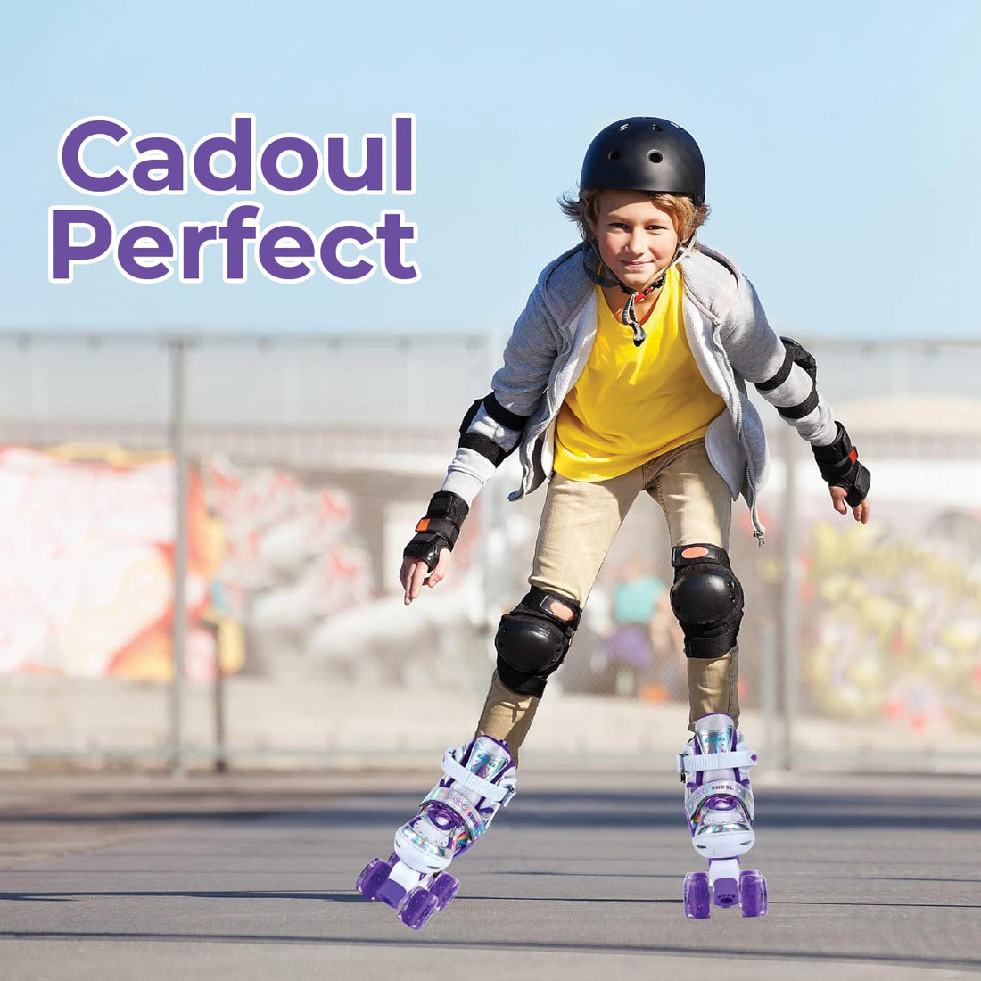 Role reglabile copii și adulți, 4 roți luminoase, ABEC-7, mărime M 33-37, mov