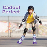 Role reglabile copii și adulți, 4 roți luminoase, ABEC-7, mărime M 33-37, mov