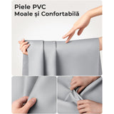 Masa pliabila pentru Laptop, Multifunctionala,  Ajustabila, din Piele PVC, birou portabil cu sertar de depozitare, Gri