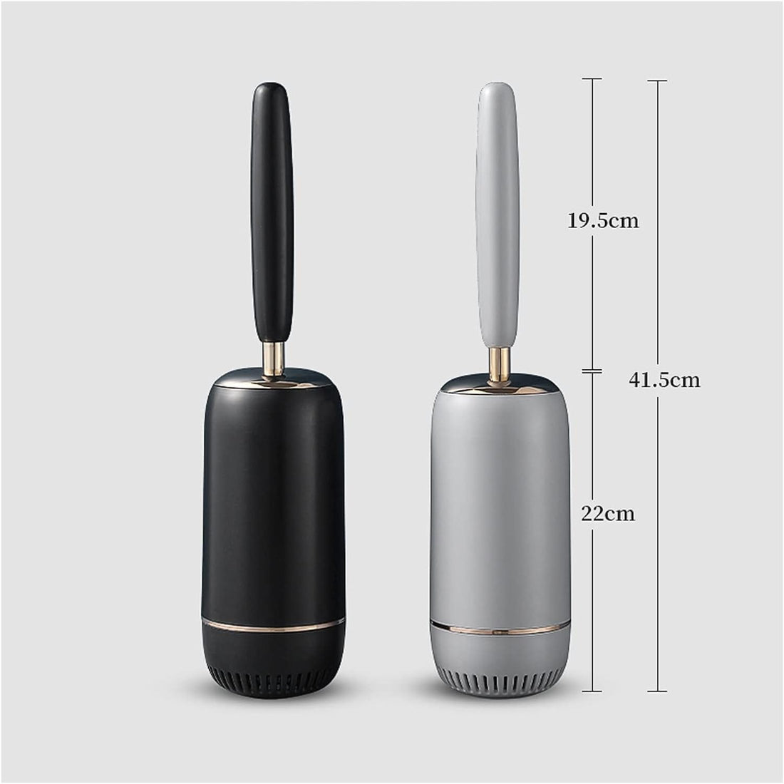 Perie WC din Silicon 360° Premium, cu Capac si Maner, Ergonomic cu Protectie, Fara Picurare, cu Prindere pe Perete Fara Suruburi Culoare, Negru Auriu