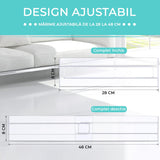 Set 8 organizatoare sertare, reglabile, extensibile 28-48 cm, transparente