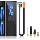 Compresor Auto Portabil cu Oprire Automata, Pompa Auto, Biciclete, Moto, Saltele, Presiune 150 PSI, Baterie de 6000 mAh, Manometru Digital, Lumina Led de Urgenta, Baterie Externa Telefon