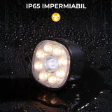 Set lumini bicicletă față/spate, ultra luminos, USB, 8/7 moduri, IP65, negru