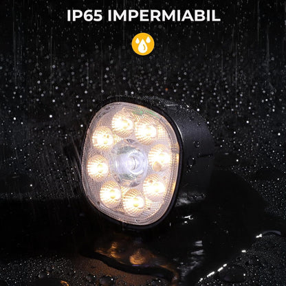 Set lumini bicicletă față/spate, ultra luminos, USB, 8/7 moduri, IP65, negru