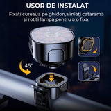 Set lumini bicicletă față/spate, ultra luminos, USB, 8/7 moduri, IP65, negru