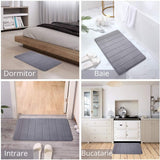 Covor baie universal, spuma cu memorie, absorbant, antiderapant, memory foam, 80x50 cm, gri