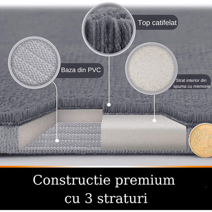 Covor baie universal, spuma cu memorie, absorbant, antiderapant, memory foam, 80x50 cm, gri