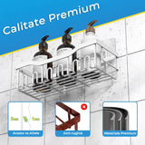 Raft de dus, etajera baie, pentru depozitare in bucatarie, organizator baie, prindere adeziv, set 2 rafturi de dus, Argintiu