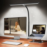 Lampa LED de Birou Ultra Wide, Luminozitate și Temperatură Lumină Reglabilă, cu Clemă de Prindere, Gât Reglabil, Temperatură Lumină 2700-6500K, Lățime 43 cm, Negru