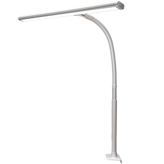 Lampa LED de Birou Ultra Wide, Luminozitate și Temperatură Lumină Reglabilă, cu Clemă de Prindere, Gât Reglabil, Temperatură Lumină 2700-6500K, Lățime 43 cm, Alb
