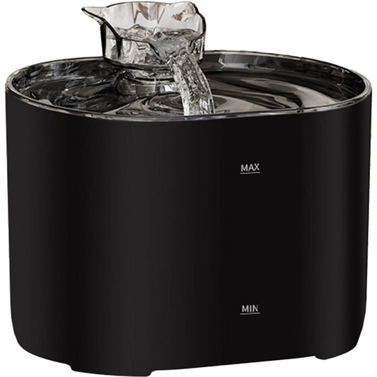 Dispenser Apa Automat, Tip Fantana, pentru Pisici si Caini, cu Filtrare în 4 Etape Avansate de Filtrare, Filtru Bumbac, Rasina Ioni, Carbune Activ, Tesetura Medicala, 2.2 L, 5V, Silentios, Negru
