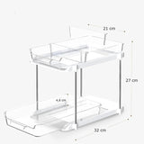 Organizator multifuncțional 2 niveluri, glisant, 32x21x27 cm, transparent