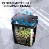 Cos De Gunoi Cu Capac Rabatabil, 15 Litri, Subtire, Pentru Baie, Dormitor, Birou, Camera De Zi, Negru