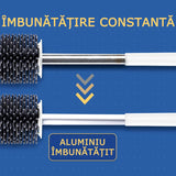 Perie de Toaleta din Silicon, Maner de Aluminiu si Penseta, Recipient Pentru Scurgerea Apei, Peri Moi,  Alb