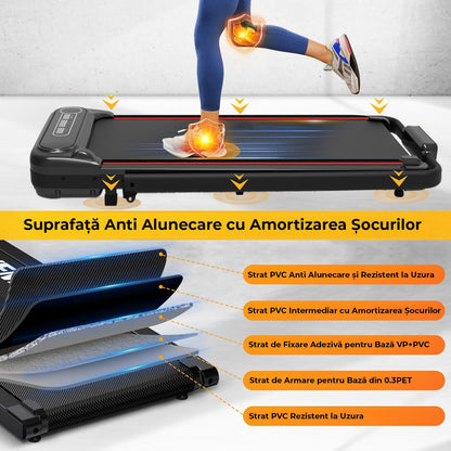 Bandă de alergare HF1300, 1.5 CP, LED, 8.8 km/h, suport 100 kg, negru