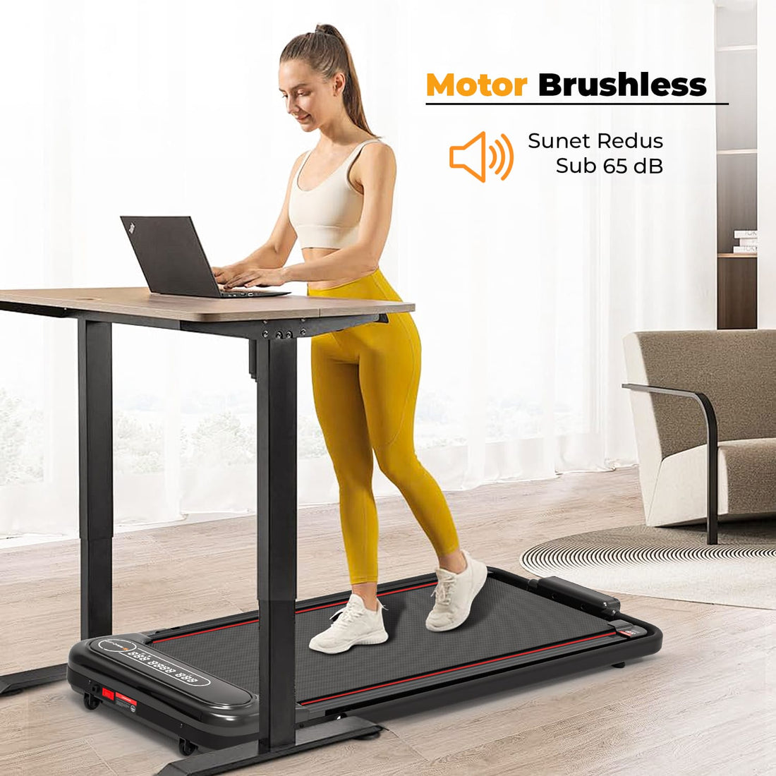 Bandă de alergare HF1300, 1.5 CP, LED, 8.8 km/h, suport 100 kg, negru