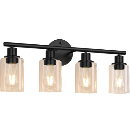 Plafonieră vintage 4 capete, cadru metalic, soclu ceramic, compatibil E26, negru mat