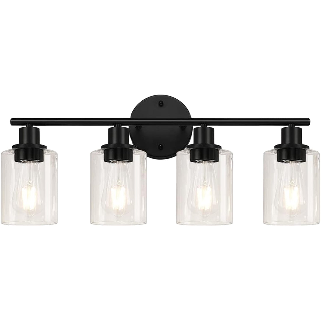 Plafonieră vintage 4 capete, cadru metalic, soclu ceramic, compatibil E26, negru mat