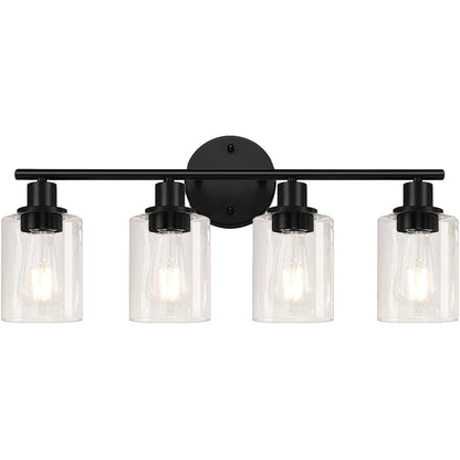 Plafonieră vintage 4 capete, cadru metalic, soclu ceramic, compatibil E26, negru mat